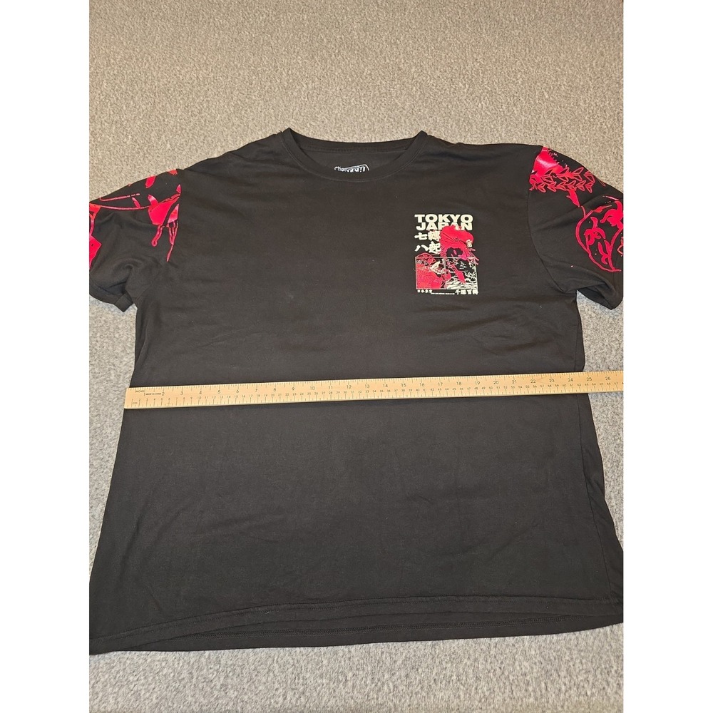 Fresh Laundry Tokyo Japan Graphic T-Shirt Mens 2XL Black Red Kanji Streetwear
